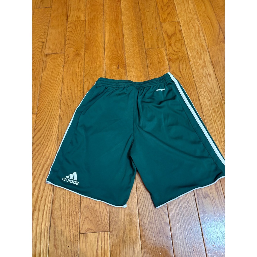 Adidas Boys Climacool Athletic Soccer Shorts Green White Size Large 13-14Y